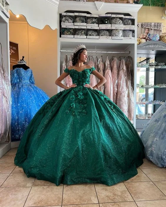 bohemian dressBling Sequin Sweet 16 Quinceanera Dresses with 3D Applique,New Arrival Ball Gown Y1228