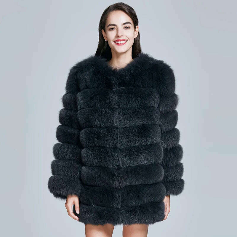 Stock Up and Save ZIRUNKING Real Blue Fox Fur Coat Women Natural Thick Long Overcoat  Winter Warm High Quality Classic Fashion Clothes ZC1726
