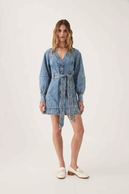 Extra Savings bohemian dressOutline Denim Mini Dress