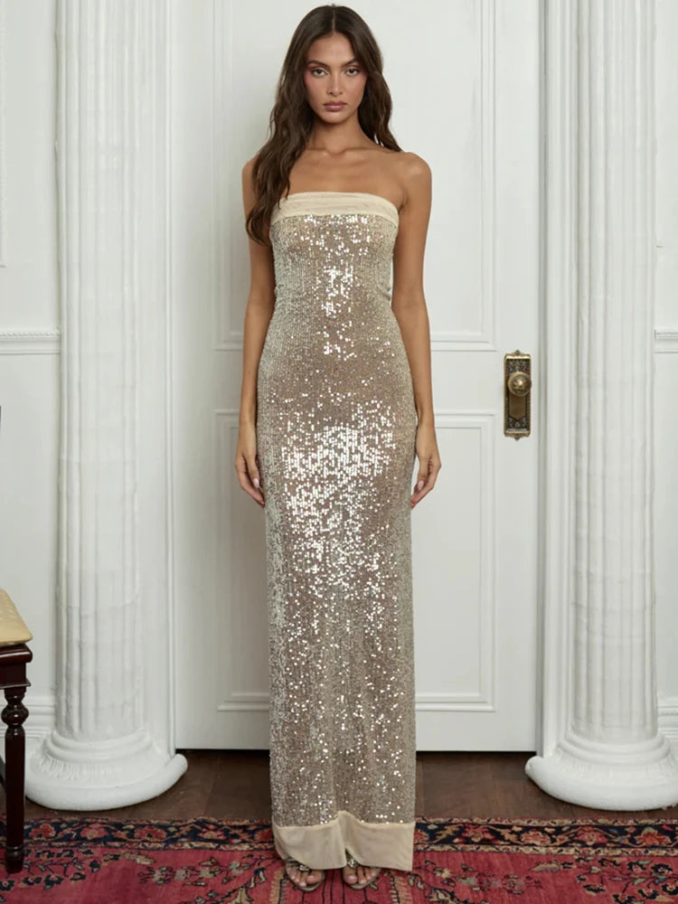 Instant Savings satin dressClara - Sparkling strapless dress