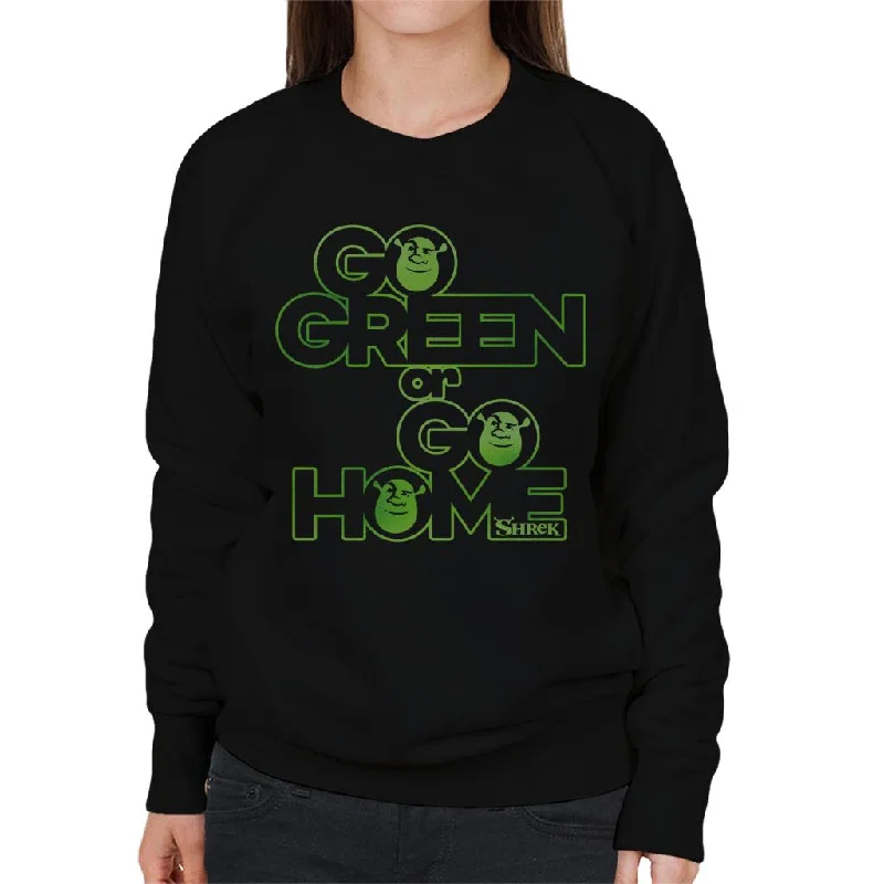 graphic gym sweatshirtShrek Go Green Or Go Home Women's Sweatshirt