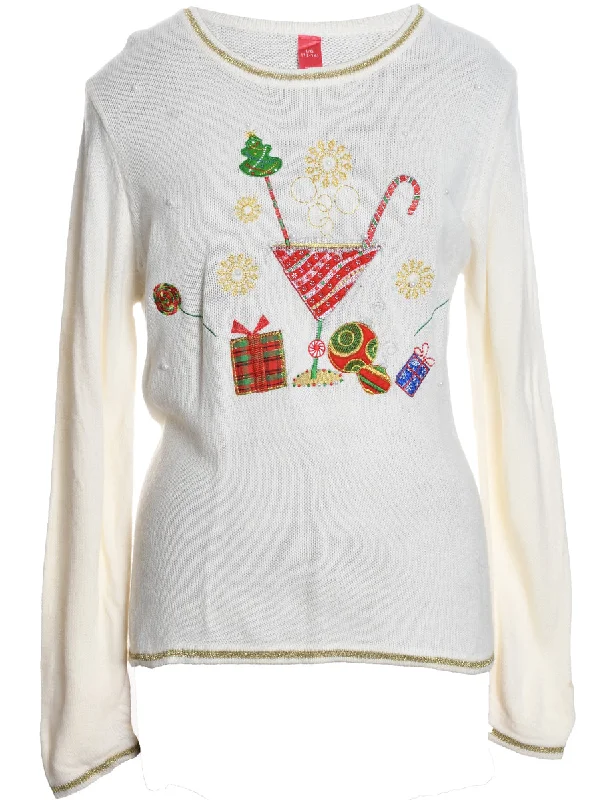 Deal of the Day White Christmas Jumper - L