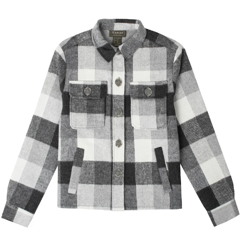 Limited Time Ariat Womens Ashford Shirt Jacket Heather Grey Plaid