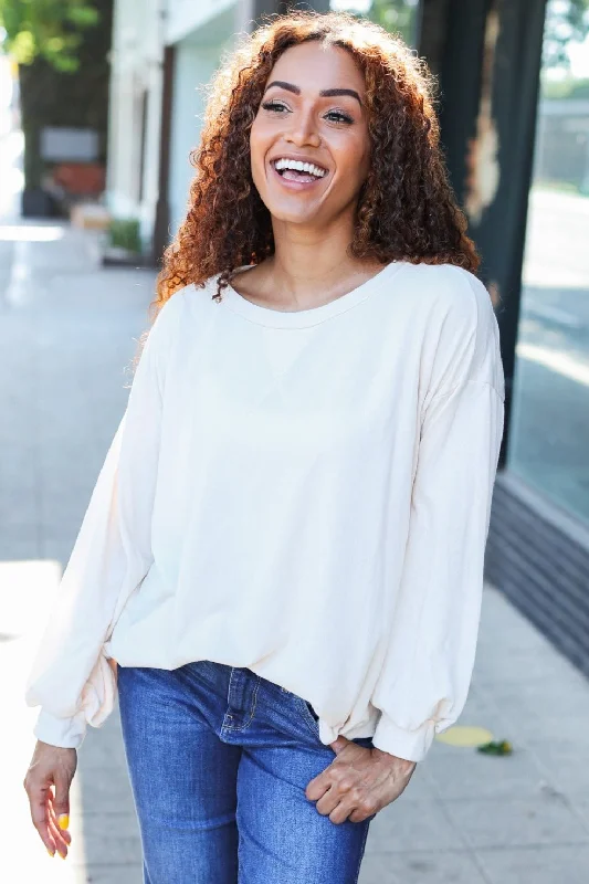 Crazy Deals Ivory French Terry Sweater