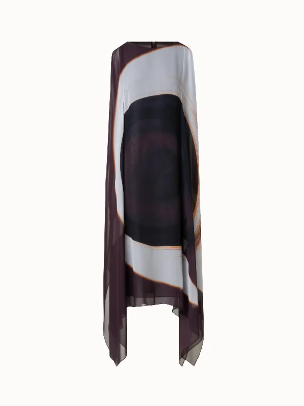 Buy More, Save More summer floral dressSleeveless Caftan Dress in Silk Georgette with Mocca Loop Print Buy More, Save More summer floral dressSleeveless Caftan Dress in Silk Georgette with Mocca Loop Print