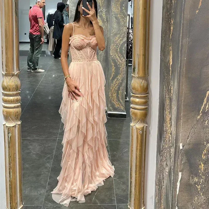 Crazy Deals summer dressRuffles Tulle Long Prom Dress Spaghetti Sweetheart A-Line Evening Party Gown, DP2391 Crazy Deals summer dressRuffles Tulle Long Prom Dress Spaghetti Sweetheart A-Line Evening Party Gown, DP2391