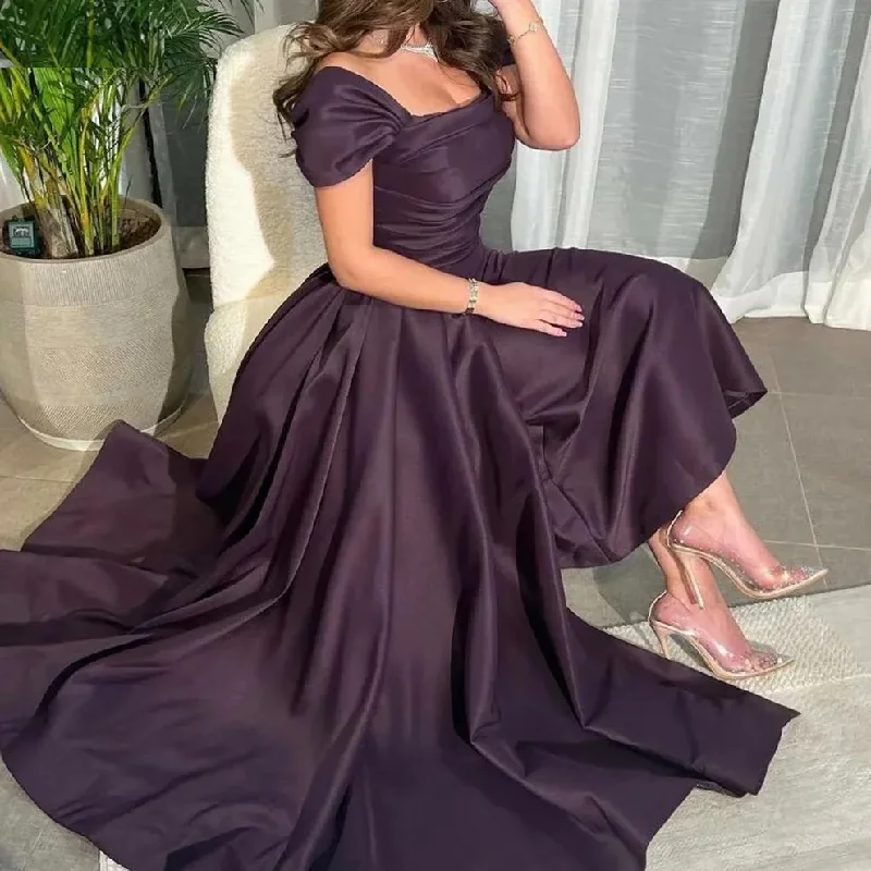 Midnight Sale trendy bodycon dressDark Purple Satin A-Line Formal Evening Dress, DP2236 Midnight Sale trendy bodycon dressDark Purple Satin A-Line Formal Evening Dress, DP2236