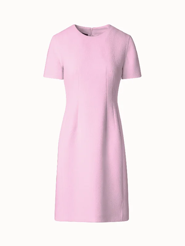 Special Price ruched dressSheath Dress with Short Sleeves in Wool Crêpe Double-Face Special Price ruched dressSheath Dress with Short Sleeves in Wool Crêpe Double-Face