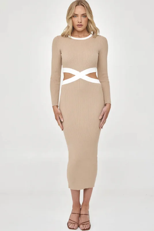 Big Discounts Midnight Allure Cut Out Ribbed Bodycon Dress