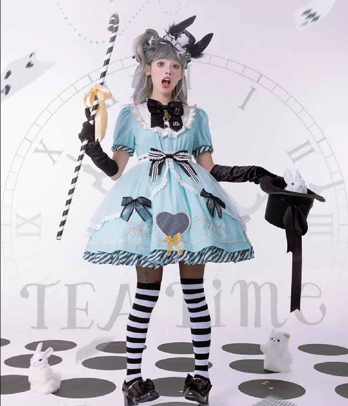 satin dressConfession Balloon~Alice in Wonderland~IP Collab Sweet Lolita OP Dress and KC