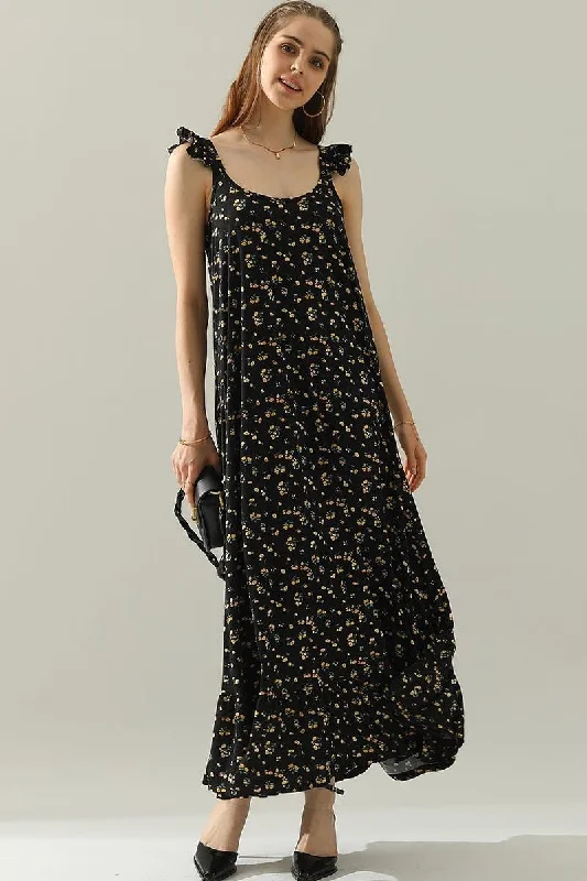 Best Bargains minimalistic dressRUFFLE DETAILED SLEEVELESS MAXI DRESS