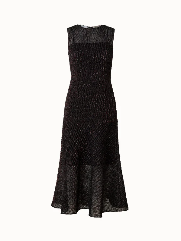 Seasonal Clearance one-shoulder dressMetallic 3D Organzino Midi Dress