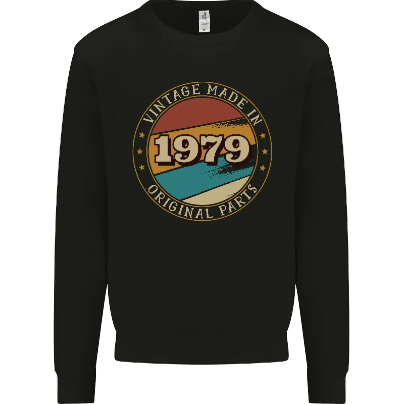 athletic casual sweatshirt45th Birthday  Vintage Made In 1979 Mens Sweatshirt Jumper