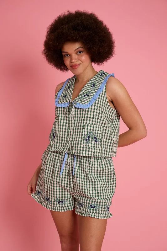 Quick Sale Penny Ruffle Edge Gingham Bloomers - Curve