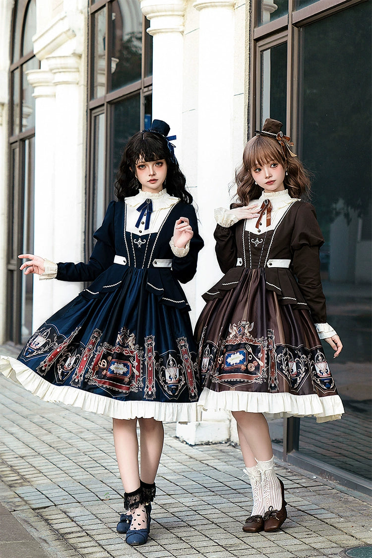 winter dressZhiJinYuan~Chocolate Academy~Elegant Preppy style Lolita OP Dress