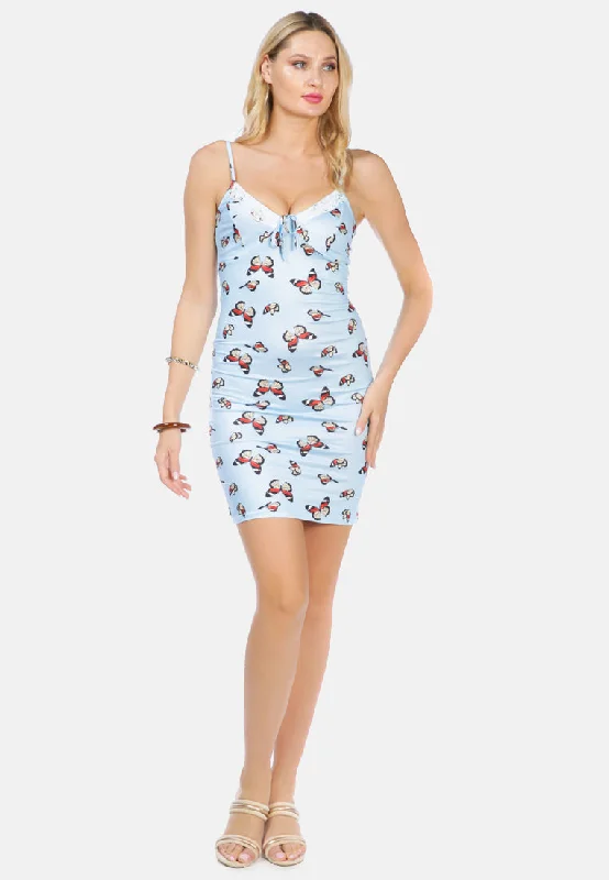 Incredible Offers vintage-inspired dressButterfly Print Spaghetti Evening Slip Dress
