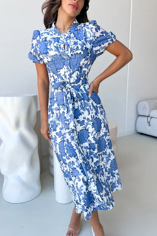 Online Exclusive wrap dressTESSA DRESS - FLORAL BLUE