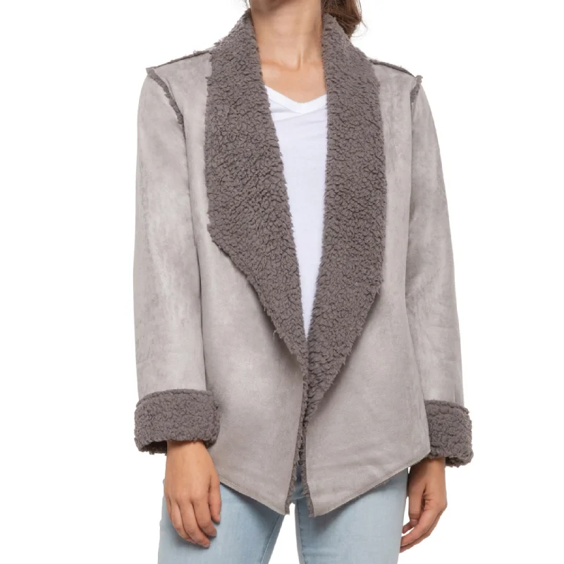 Bargain Prices Dylan Women's Reversible Soft Faux Fur Suede Open Front Coat Jacket