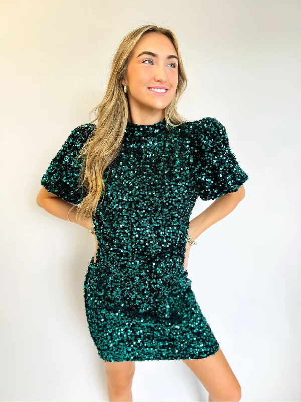 Discount Deals flowy evening dressEmerald Open Back Dress