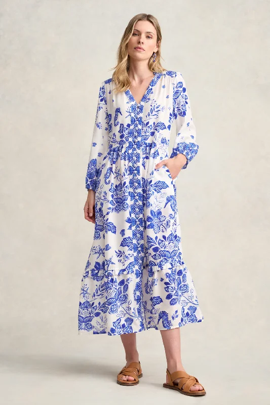 Today Only long sleeve dressPrinted Tiered Maxi Dress