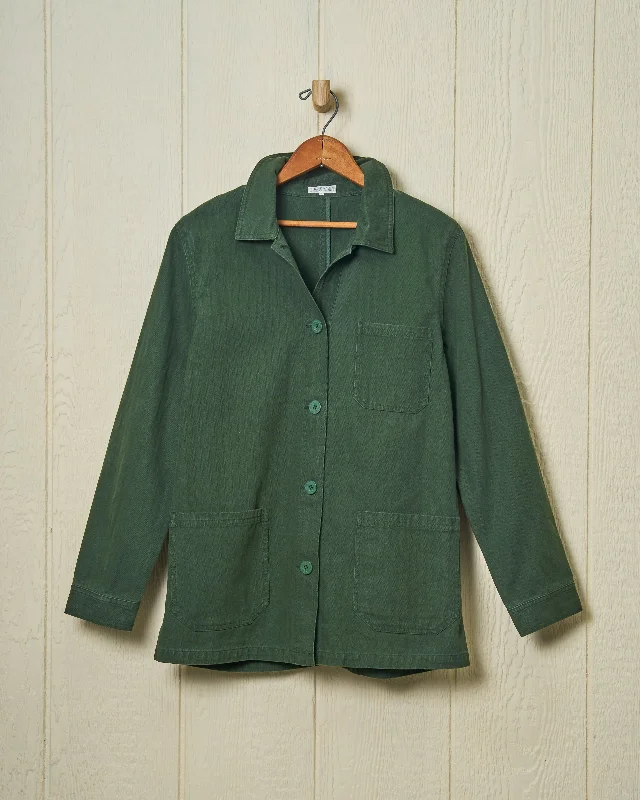 Weekend Special Women’s French Workman’s Jacket in Parks Department Green Herringbone