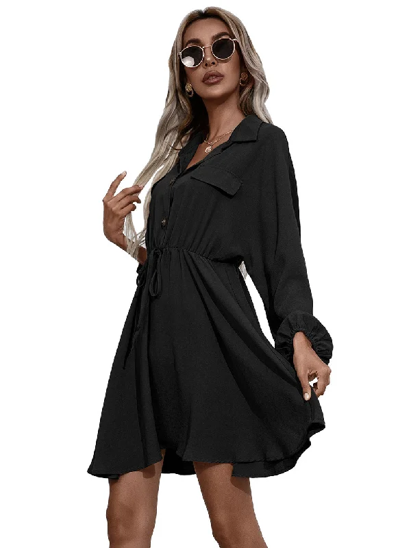 Stock Clearance midi dressRemy Cotton Pocketed Shirt Dress - Ink - FINAL SALE