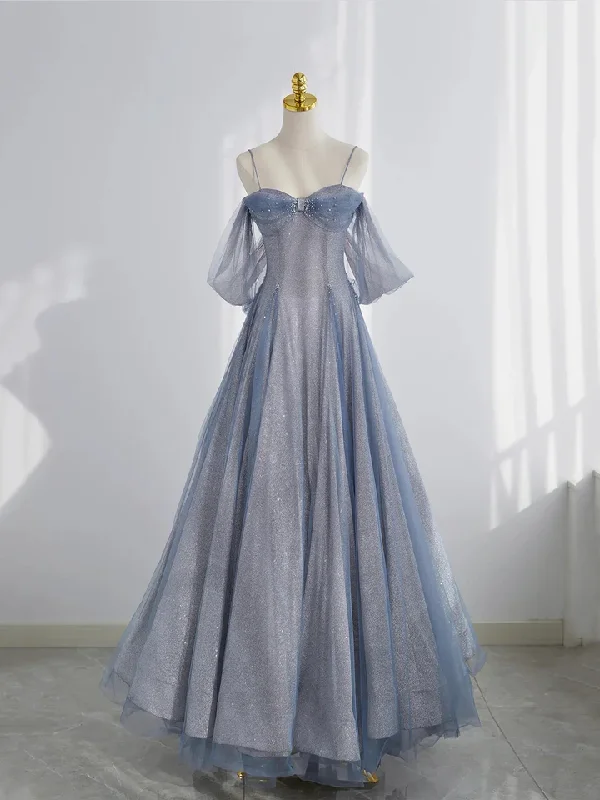 Take Advantage pleated maxi dressBlue Tulle A-Line Straps Off Shoulder Formal Evening Party Dress, DP2480 Take Advantage pleated maxi dressBlue Tulle A-Line Straps Off Shoulder Formal Evening Party Dress, DP2480