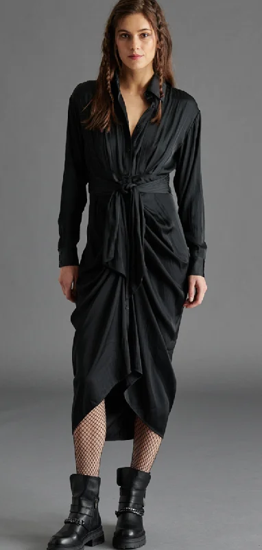 Members Only chic dressBlack Midi Dress by Steve Madden