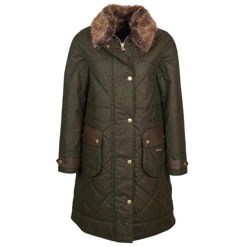 cozy wool-blend coatBarbour Golspie Ladies Quilted Wax Jacket - Archive Olive/ Classic