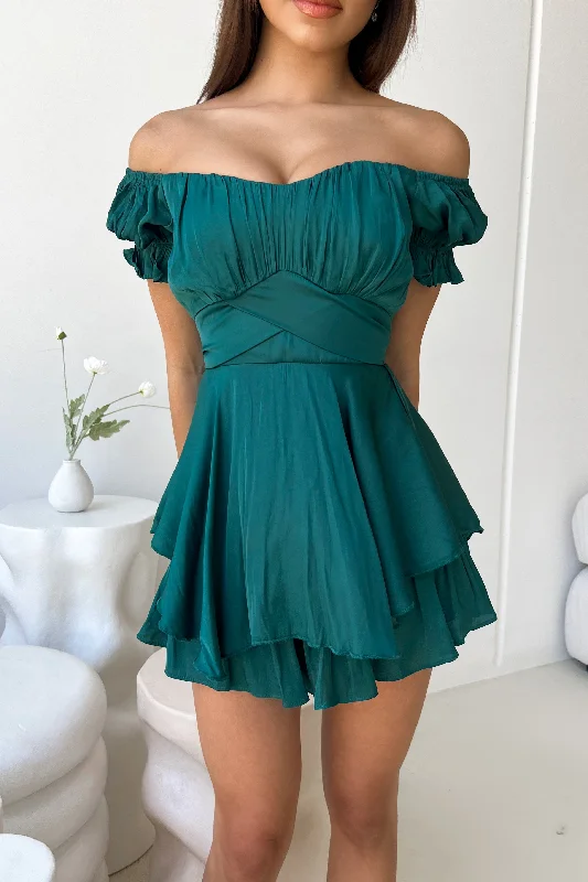 Deal Alert casual dressGOOD DAY PLAYSUIT - FOREST GREEN