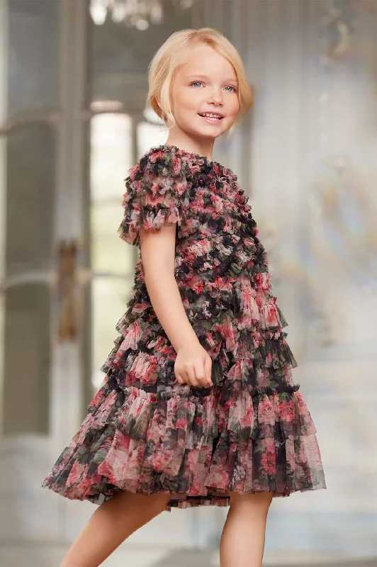 Big Savings Midnight Dance Marilla Ruffle Kids Dress