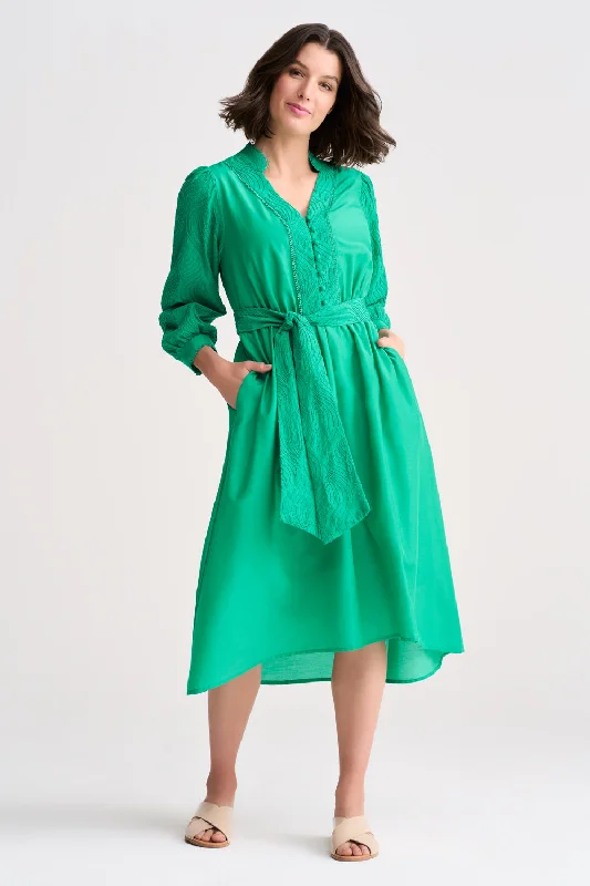 Flash Deals wool dressCotton Silk Embroidered Dress