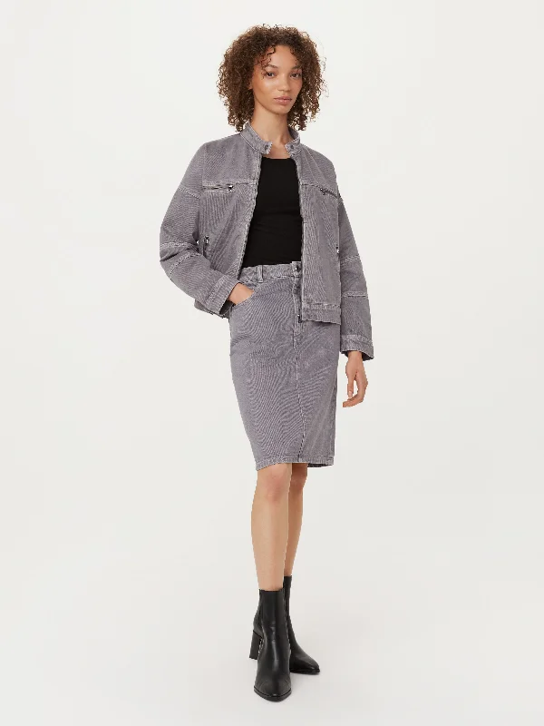 Great Deals knit dressThe Denim Midi Skirt in Light Grey