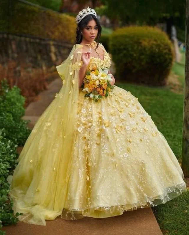 casual knit dressYellow Off The Shoulder Ball Dresses Quinceanera Dress Sweet 16 Dresses 3D Floral Lace Appliques Y501