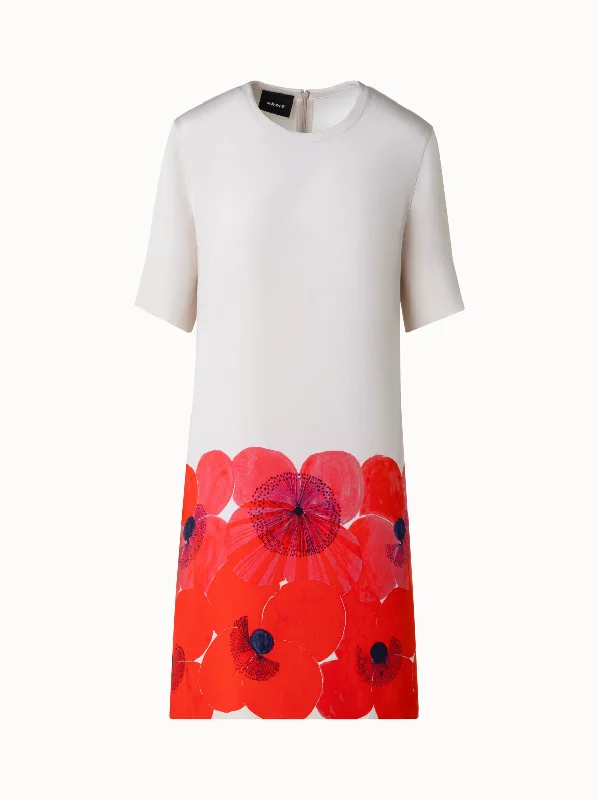 Take Advantage textured dressSilk Crêpe Tunic Dress with Poppy Print