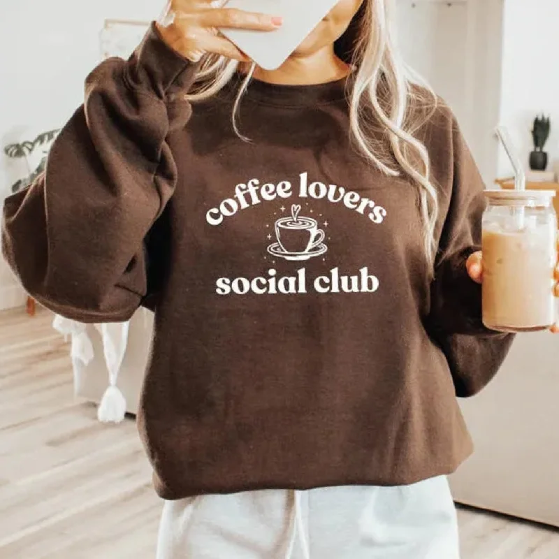 Unbeatable Prices loose fit athletic hoodieCoffee Lovers Social Club Crew Sweater