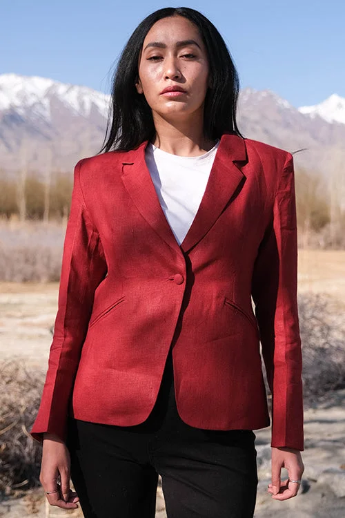 chic outerwearOkhai 'Redberry' Linen Cotton Blazer