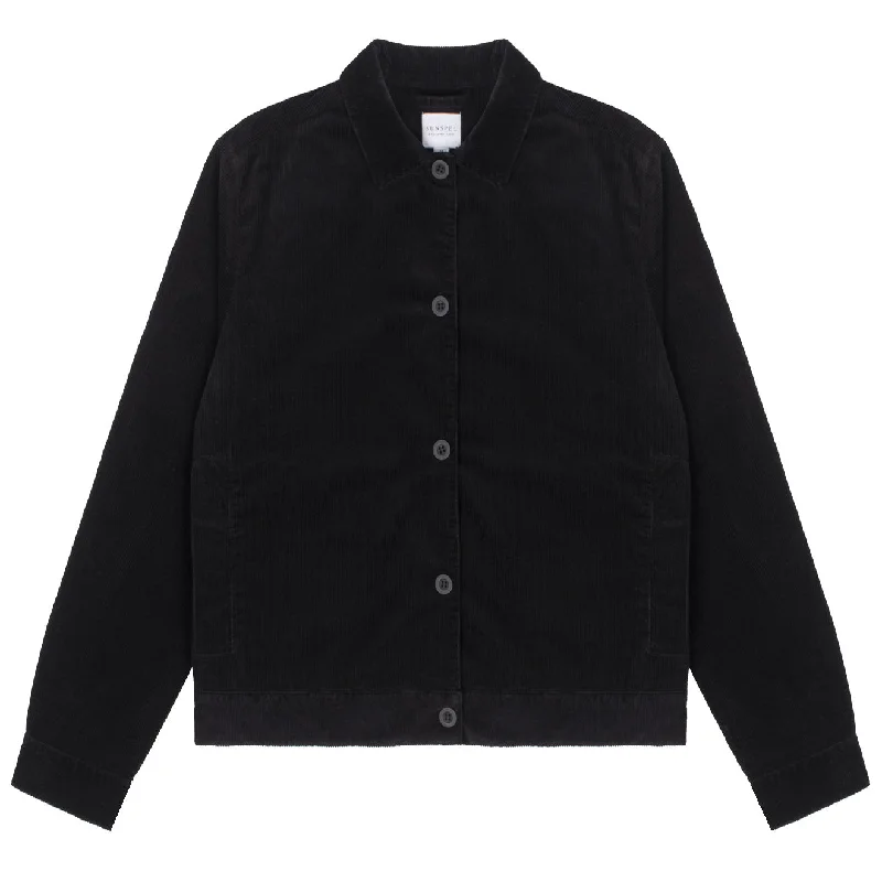Discount Deals Sunspel Womens Corduroy Boxy Jacket Black