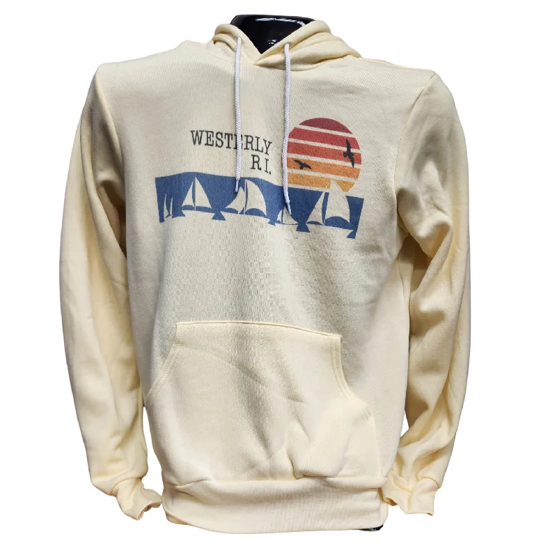 fitted workout hoodieSailboat Line French Vanilla Vintage Unisex Pullover Hoodie