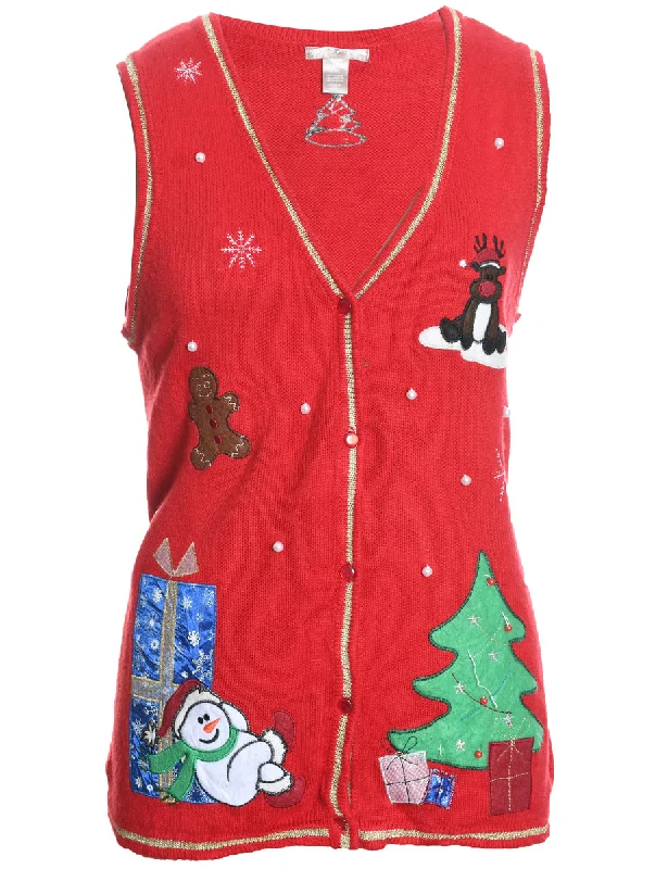 Lowest Prices Snowman Christmas Sweater Vest - M
