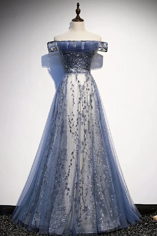 Best Bargains sleeveless dressElegant Off Shoulder A-Line Tulle Formal Party Dress, DP2474 Best Bargains sleeveless dressElegant Off Shoulder A-Line Tulle Formal Party Dress, DP2474