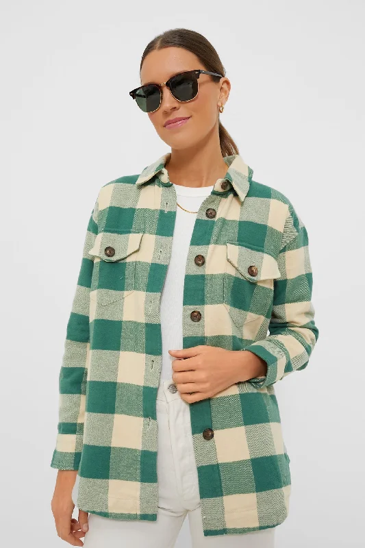 everyday winter coatGreen and Cream Buffalo Check Updated Bailey Shacket