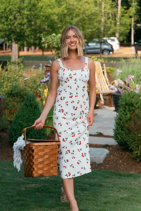 Unmissable Offer spaghetti strap dressCherry On Top Midi Dress
