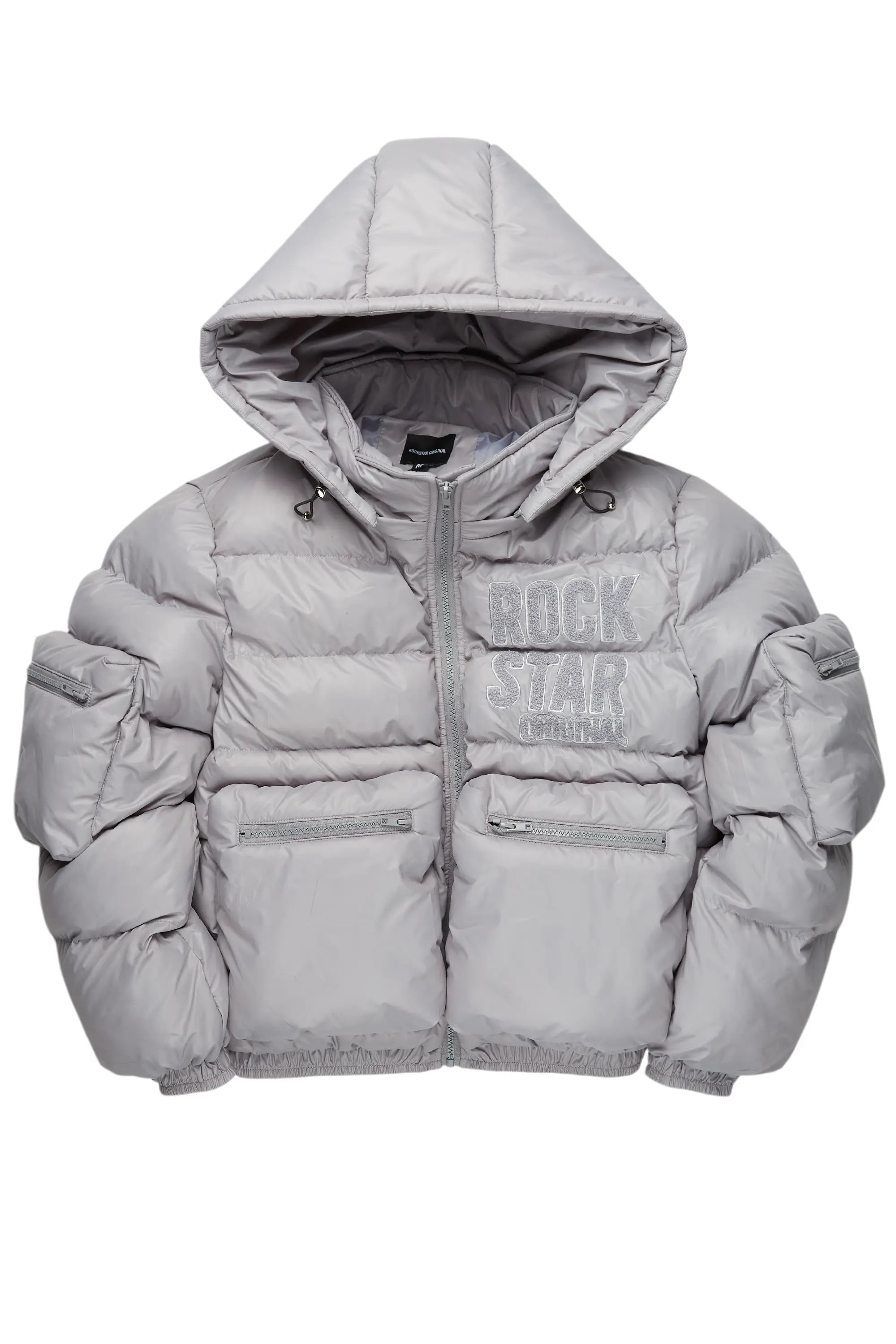 One-DAY Sale Keisha Grey Cargo Puffer Jacket