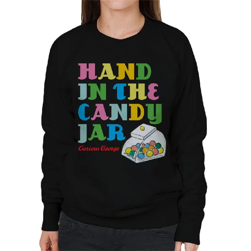 Instant Discount classic gym sweatshirtCurious George Hand In The Candy Jar Women's Sweatshirt Instant Discount classic gym sweatshirtCurious George Hand In The Candy Jar Women's Sweatshirt