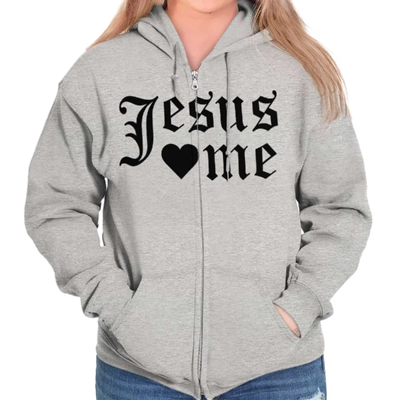 Epic Deals casual streetwear hoodieJesus Hearts Me Zip Hoodie