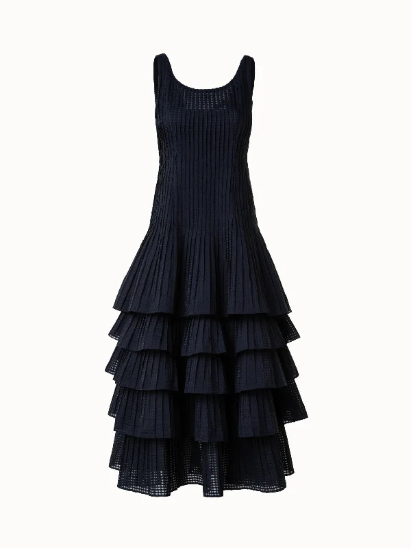 Massive Deals office dressSleeveless Midi Dress with Pleated Skirt in Semi-Sheer Organza Massive Deals office dressSleeveless Midi Dress with Pleated Skirt in Semi-Sheer Organza