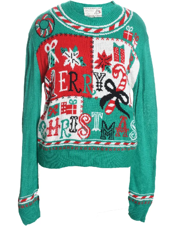 New Deals Green Christmas Jumper - L
