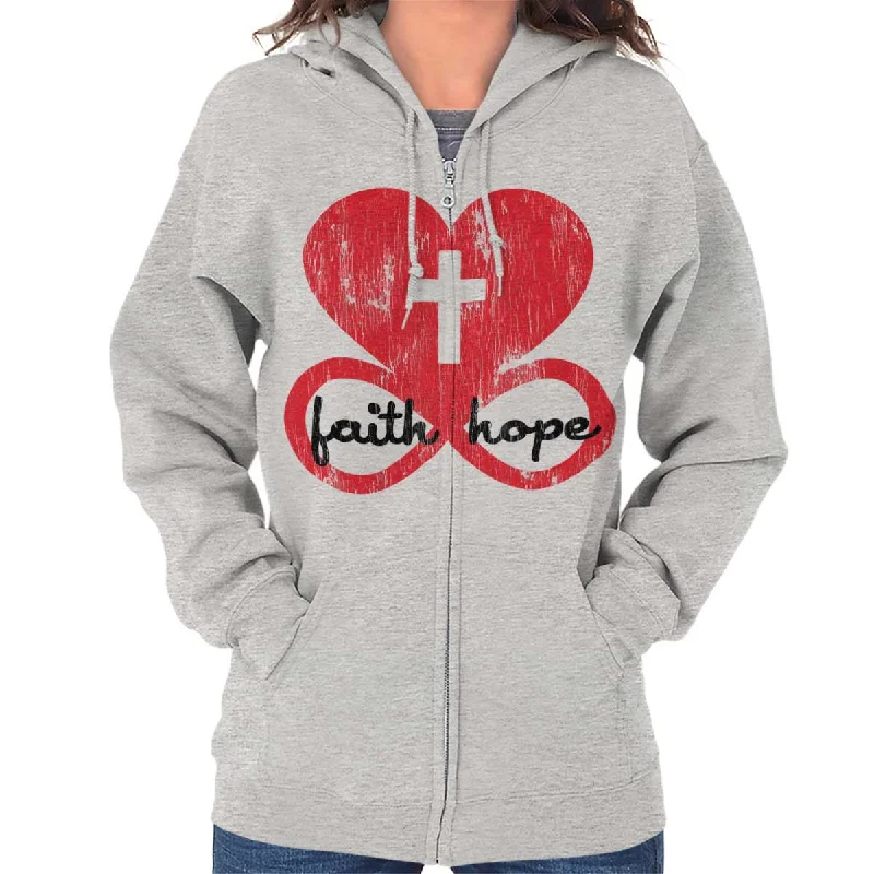 Bargain Prices relaxed fit hoodieLove Faith Hope Zip Hoodie