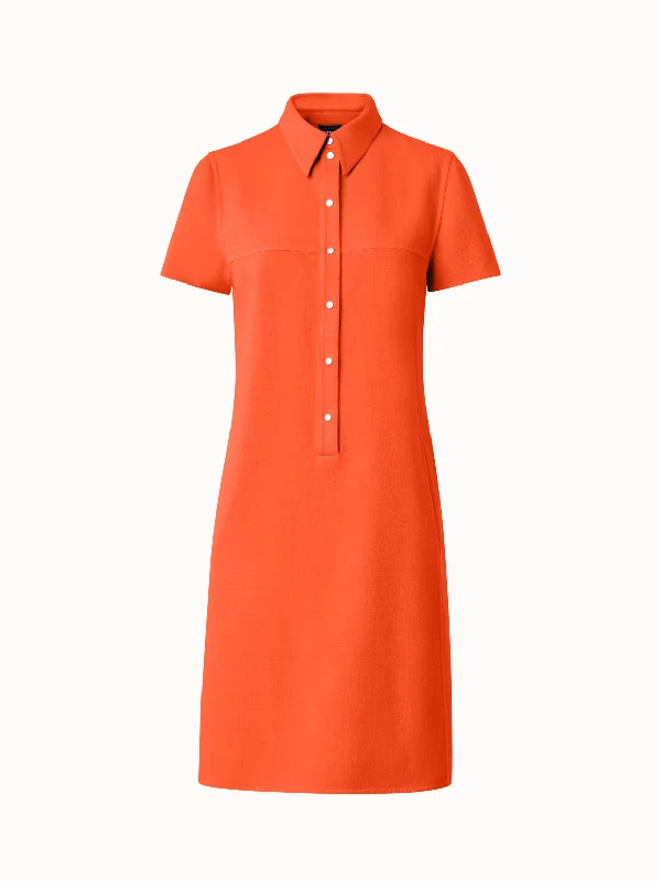 Year-End Clearance shift dressCotton Silk Stretch Double-Face Shirt Dress